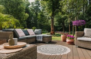 Große Terrasse gemütlich gestalten