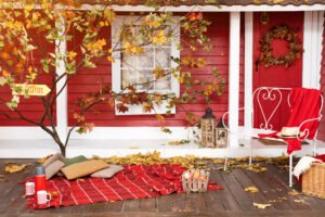 Terrasse Herbst Dekoration