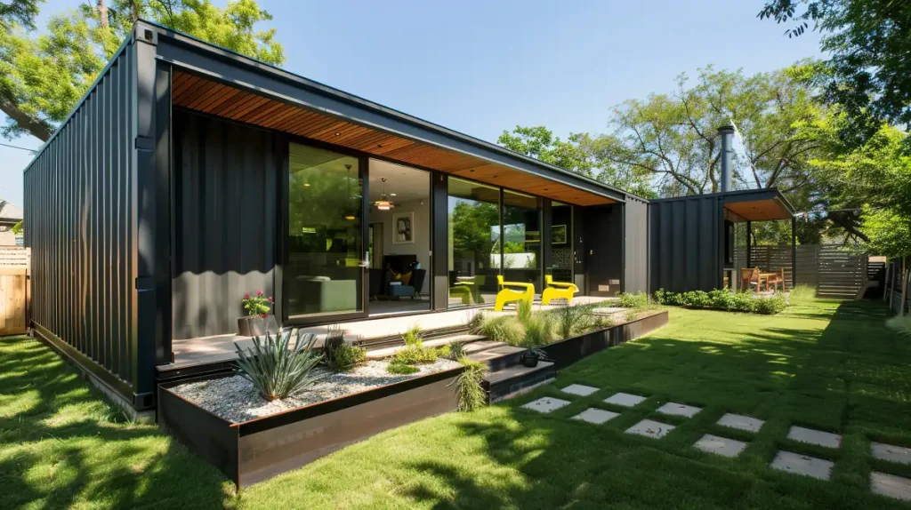 Ein Container Haus im Garten