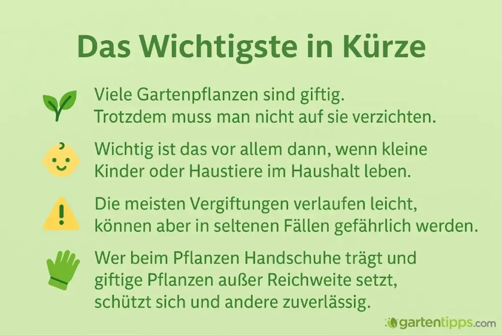 Infografik giftige Pflanzen im Garten für Erwachsene.