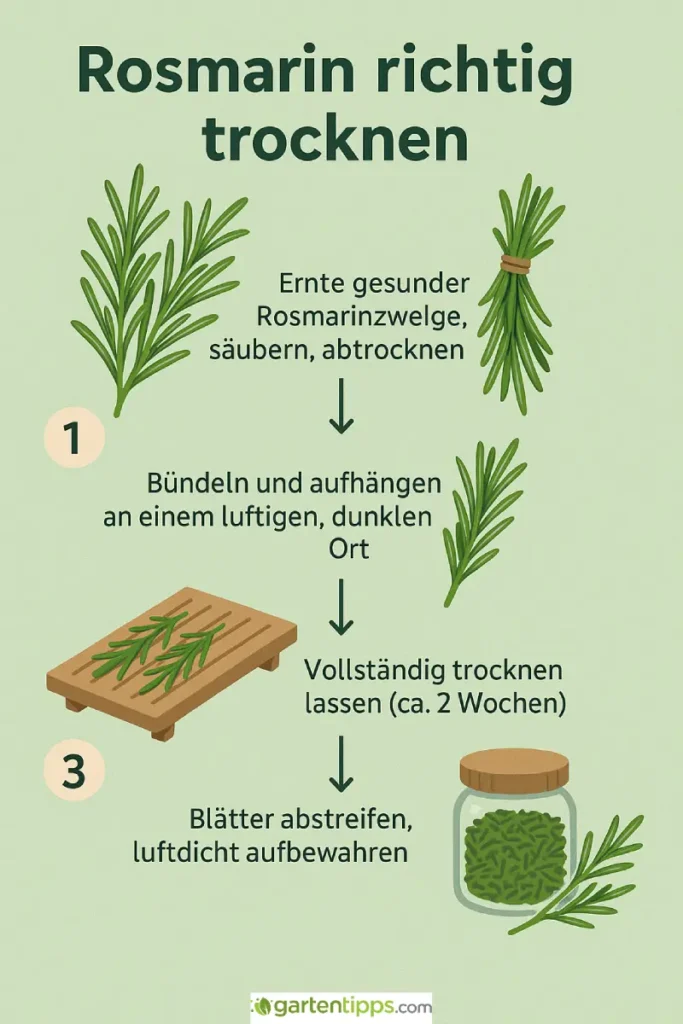 Rosmarin trocknen Infografik