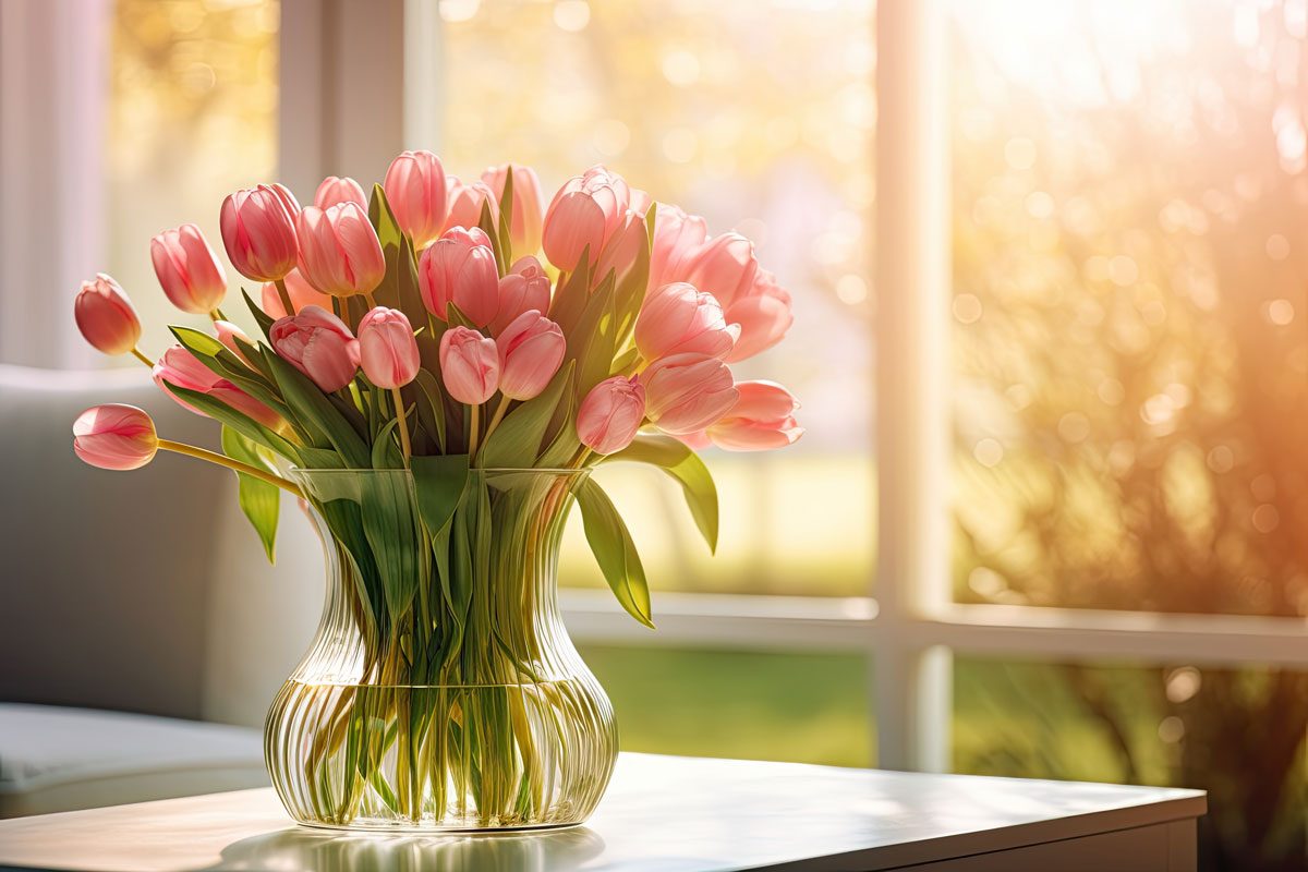 Mit dem richtigen Anschnitt halten Tulpen sehr viel länger. 