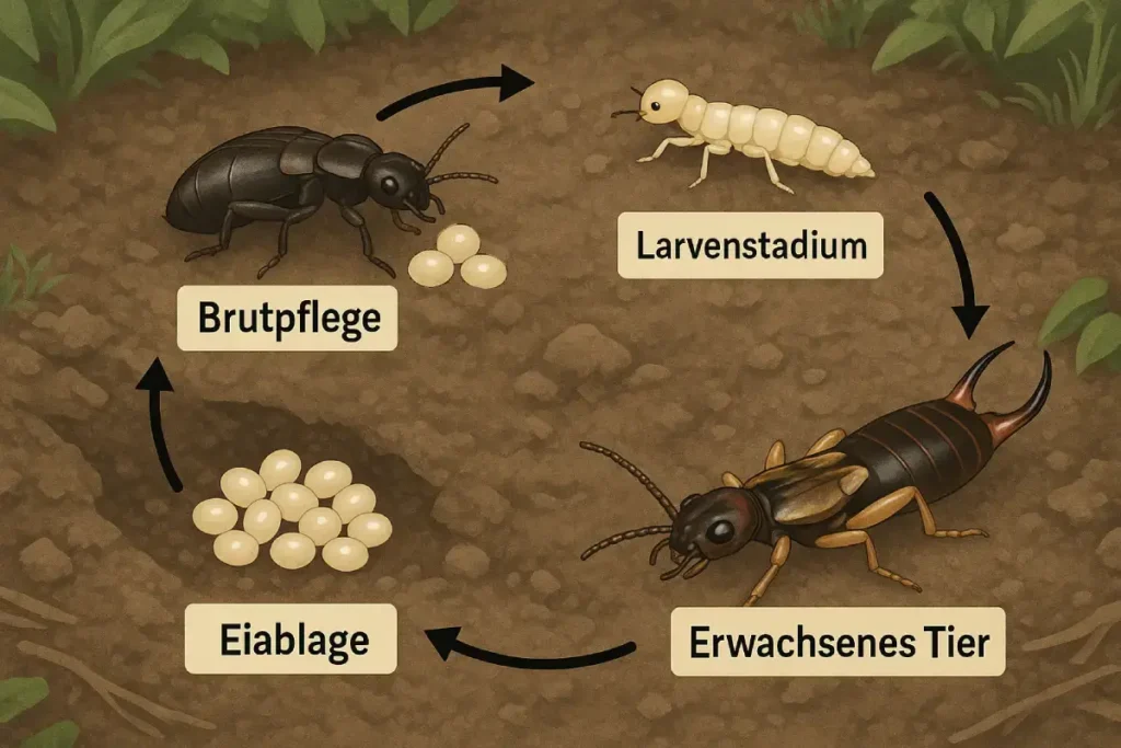 Lebenszyklus eines Ohrenkneifers Ohrenkneifer