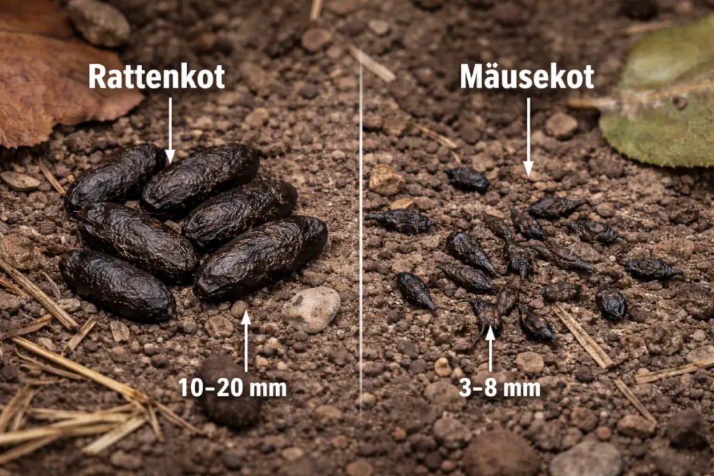 Unterschied zwischen Ratten- und Mäusekot Ratten im Garten - Anzeichen & Tipps zur Rattenbekämpfung